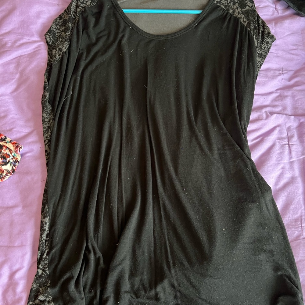Black/Grey Hi-Lo Tunic